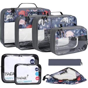 imageBAGAIL 8 Set9 Set Packing Cubes Luggage Packing Organizer for Travel Suitcase Packing Bags for Travel AccessoriesFlamingo