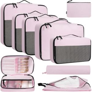 imageBAGAIL 8 Set9 Set Packing Cubes Luggage Packing Organizer for Travel Suitcase Packing Bags for Travel AccessoriesPale Lilac