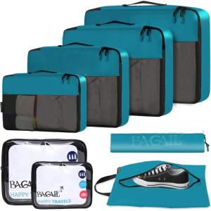 imageBAGAIL 8 Set9 Set Packing Cubes Luggage Packing Organizer for Travel Suitcase Packing Bags for Travel AccessoriesTeal