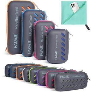 imageBAGAIL Camping Towel with EVA Case Compact ampamp Ultra Soft Microfiber Travel Towel  Super Absorbent ampamp Lightweight Quick Dry Towels for Sports Beach Gym Backpacking Hiking and YogaMint