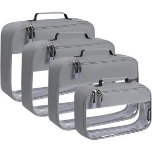 imageBAGAIL Clear Packing Cubes Packing Organizer for Travel Accessories Luggage suitcaseGrey