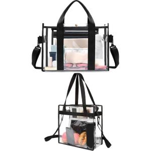 imageBAGAIL Clear bags Stadium Approved and Clear Tote Bag with Separate Zippered Pouch