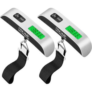 imageBAGAIL Digital Luggage Scale 110lbs Hanging Baggage Scale with Backlit LCD Display Portable Suitcase Weighing Scale Travel Luggage Weight Scale with Hook Strong Straps for TravelersSilverSilver