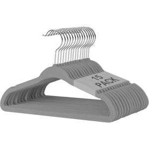 imageBAGAIL Kids Velvet Hangers 11 Inches Childrens Clothes Hangers NonSlip Baby Hangers for InfantToddler Grey50packGrey15