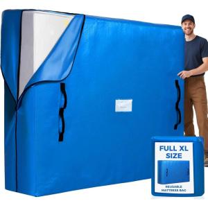 imageBAGAIL Mattress Bags for Moving Mattress Covers with Heavy Duty Handles Reusable Mattress Storage Bag for Moving SuppliesNavy QueenBlue