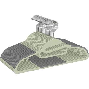 imageBAGAIL Plastic Hangers 50 Pack with NonSlip Design02 Inches Thick 360Swivel Hook Space Saving Organizer for Bedroom ClosetShirtsPantsGrey S ShapedMatcha Green