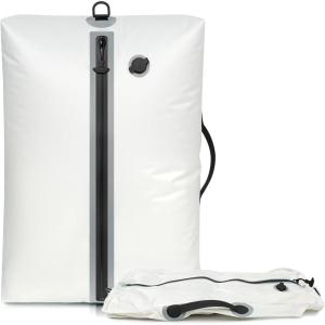 imageBAGAIL TPU Vacuum Bag for Travel Reusable Compression Bag with IPX8 Waterproof Zipper Save Space for Suitcase Backpack and Carry on Black ExtraLarge With PumpWHITE