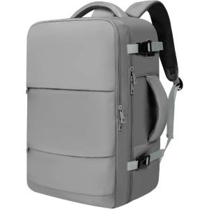 imageBAGAIL Travel Laptop Backpack Carry on with USB Port Luggage Bag for HolidayPinkGrey