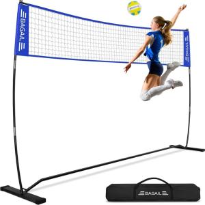 imageBAGAIL Volleyball Net 12ft20ft Portable Volleyball Net for Backyard  Adjustable Height HeavyDuty Frame Freestanding Design  Portable OutdoorIndoor Volleyball Set with Carry Bag12ft