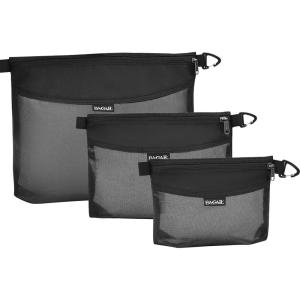 imageBagail Ultralight Zipper Pouch Travel Packing Bags for Toiletries Document ElectronicsBlack Set