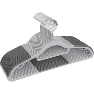 imageHeavy Duty Standard Plastic Hangers 50 Pack with NonSlip Design360Swivel Hook Space Saving Organizer for Bedroom ClosetShirtsPantsStrong Enough for CoatGreyGray