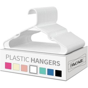 imageWhite Standard Plastic Hangers Ideal for Everyday Home Use Lightweight Space Saving Laundry HangersHeavy Duty Clothes Hanger for DressPantsCoats Etc20 Pack