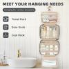 imageBAGAIL Hanging Toiletry Bag for Women Waterresistant Cosmetic Bag Large Capacity Travel Makeup Organizer for FullSized Travel EssentialsClassicJewelry Bag PinkGrey
