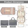 imageBAGAIL Hanging Toiletry Bag for Women Waterresistant Cosmetic Bag Large Capacity Travel Makeup Organizer for FullSized Travel EssentialsClassicJewelry Bag Pink1Grey
