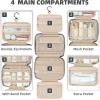 imageBAGAIL Hanging Toiletry Bag for Women Waterresistant Cosmetic Bag Large Capacity Travel Makeup Organizer for FullSized Travel EssentialsClassicJewelry Bag PinkGrey