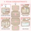 imageBAGAIL Hanging Toiletry Bag for Women Waterresistant Cosmetic Bag Large Capacity Travel Makeup Organizer for FullSized Travel EssentialsClassicJewelry Bag Pink1Pink