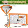 imageBAGAIL Soccer Goal 4x3 FT Soccer Practice Net with Goal Pop Up Soccer Goal for Backyard Portable Soccer Training Equipment with Carry Bag Fun Soccer Game Indoor and OutdoorOrange