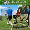 imageBAGAIL Soccer Goal 4x3 FT Soccer Practice Net with Goal Pop Up Soccer Goal for Backyard Portable Soccer Training Equipment with Carry Bag Fun Soccer Game Indoor and OutdoorBlack