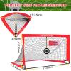 imageBAGAIL Soccer Goal 4x3 FT Soccer Practice Net with Goal Pop Up Soccer Goal for Backyard Portable Soccer Training Equipment with Carry Bag Fun Soccer Game Indoor and OutdoorRed