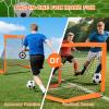 imageBAGAIL Soccer Goal 4x3 FT Soccer Practice Net with Goal Pop Up Soccer Goal for Backyard Portable Soccer Training Equipment with Carry Bag Fun Soccer Game Indoor and OutdoorOrange