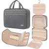 imageBAGAIL Hanging Toiletry Bag for Women Waterresistant Cosmetic Bag Large Capacity Travel Makeup Organizer for FullSized Travel EssentialsClassicJewelry Bag Pink1Grey
