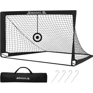 imageBAGAIL Soccer Goal 4x3 FT Soccer Practice Net with Goal Pop Up Soccer Goal for Backyard Portable Soccer Training Equipment with Carry Bag Fun Soccer Game Indoor and OutdoorBlack