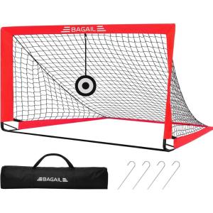 imageBAGAIL Soccer Goal 4x3 FT Soccer Practice Net with Goal Pop Up Soccer Goal for Backyard Portable Soccer Training Equipment with Carry Bag Fun Soccer Game Indoor and OutdoorRed