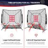 imageBAGAIL 7x7 ft Baseball ampamp Softball Practice Net with Bow Frame for Batting Hitting Pitching Portable Baseball Throwing Net with Strike Zone Carry Bag Baseball Training Aid for All LevelsFull Mouth  Black