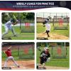 imageBAGAIL 7x7 ft Baseball ampamp Softball Practice Net with Bow Frame for Batting Hitting Pitching Portable Baseball Throwing Net with Strike Zone Carry Bag Baseball Training Aid for All LevelsFull Mouth  Black