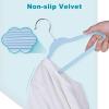 imageBAGAIL Kids Velvet Hangers 11 Inches Childrens Clothes Hangers NonSlip Baby Hangers for InfantToddler Babyblue50packLight Blue