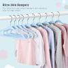 imageBAGAIL Kids Velvet Hangers 11 Inches Childrens Clothes Hangers NonSlip Baby Hangers for InfantToddler Babyblue50packLight Blue