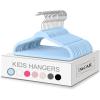 imageBAGAIL Kids Velvet Hangers 11 Inches Childrens Clothes Hangers NonSlip Baby Hangers for InfantToddler Babyblue50packLight Blue