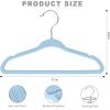 imageBAGAIL Kids Velvet Hangers 11 Inches Childrens Clothes Hangers NonSlip Baby Hangers for InfantToddler Babyblue50packLight Blue