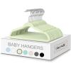 imageBAGAIL Kids Velvet Hangers 11 Inches Childrens Clothes Hangers NonSlip Baby Hangers for InfantToddler Babyblue50packLimecream