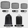 imageBAGAIL 8 Set Packing Cubes Luggage Packing Organizer Bags for Travel AccessoriesBlack FloralBlack