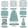 imageBAGAIL 8 Set Packing Cubes Luggage Packing Organizer Bags for Travel AccessoriesBlack FloralDusty Blue