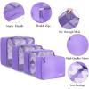 imageBAGAIL 8 Set Packing Cubes Luggage Packing Organizer Bags for Travel AccessoriesBlack FloralLight Purple