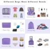 imageBAGAIL 8 Set Packing Cubes Luggage Packing Organizer Bags for Travel AccessoriesBlack FloralLight Purple