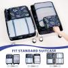imageBAGAIL 8 Set Packing Cubes Luggage Packing Organizer Bags for Travel AccessoriesBlack FloralNavy Leaf