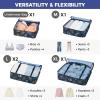 imageBAGAIL 8 Set Packing Cubes Luggage Packing Organizer Bags for Travel AccessoriesBlack FloralNavy Leaf