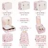 imageBAGAIL 8 Set Packing Cubes Luggage Packing Organizer Bags for Travel AccessoriesBlack FloralPink Flamingo
