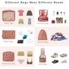 imageBAGAIL 8 Set Packing Cubes Luggage Packing Organizer Bags for Travel AccessoriesBlack FloralPink Leopard