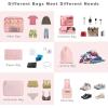 imageBAGAIL 8 Set Packing Cubes Luggage Packing Organizer Bags for Travel AccessoriesBlack FloralWhite and Pink Stripe