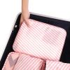 imageBAGAIL 8 Set Packing Cubes Luggage Packing Organizer Bags for Travel AccessoriesBlack FloralWhite and Pink Stripe