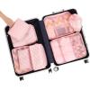 imageBAGAIL 8 Set Packing Cubes Luggage Packing Organizer Bags for Travel AccessoriesBlack FloralWhite and Pink Stripe