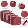 imageBAGAIL 8 Set Packing Cubes Luggage Packing Organizer Bags for Travel AccessoriesBlack FloralWine Red