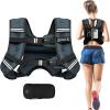 imageBAGAIL Weighted Vest 5lbs8lbs10lbs12lbs15lbs20lbs25lbs30lbs Weight Vest with Detachable Phone Pouch Rucking Vest for Women Men Walking Weight Loss Training RunningSteel Blue