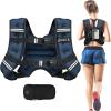 imageBAGAIL Weighted Vest 5lbs8lbs10lbs12lbs15lbs20lbs25lbs30lbs Weight Vest with Detachable Phone Pouch Rucking Vest for Women Men Walking Weight Loss Training RunningDark Navy