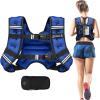 imageBAGAIL Weighted Vest 5lbs8lbs10lbs12lbs15lbs20lbs25lbs30lbs Weight Vest with Detachable Phone Pouch Rucking Vest for Women Men Walking Weight Loss Training RunningRoyal Blue