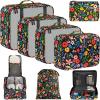 imageBAGAIL 8 Set Packing Cubes Luggage Packing Organizer Bags for Travel AccessoriesBlack FloralBlack Floral